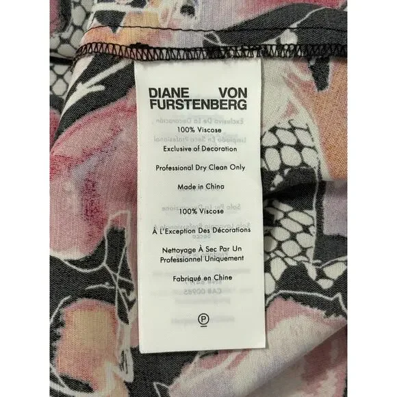 Diane Von Furstenberg Erica Midi Shirt Dress Women's 10 Floral Designer DVF - Picture 13 of 13